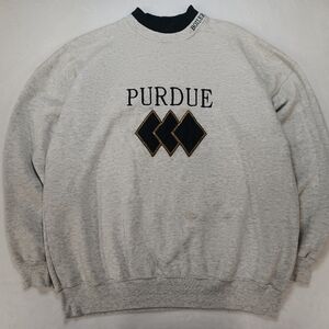80s Purdue Boilermakers Gray Crewneck Sweater - XXL
